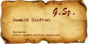 Gombik Szofron névjegykártya